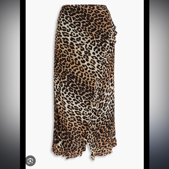 Ganni Leopard Wrap Skirt - Picture 3 of 4
